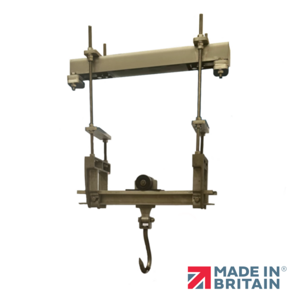 Overhead track twin load cell scales manufactured in the UK by MWS Ltd